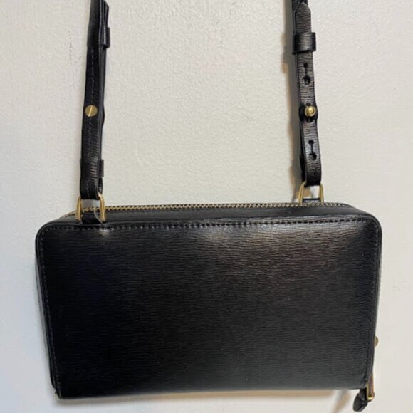 Lauren Ralph Lauren (LRL)Black Leather Women's Crossbody Wallet Clutch Small - Picture 7 of 16